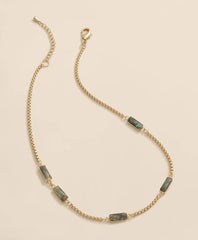 Loni Paul Labradorite Baguette Short Necklace in 14K Plated Gold