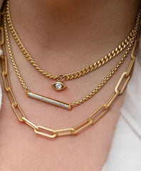 Loni Paul Paperclip Layering Chain in Matte 14K Plated Gold