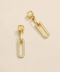 Loni Paul Pave Chain Link Earrings in 14K Plated Gold
