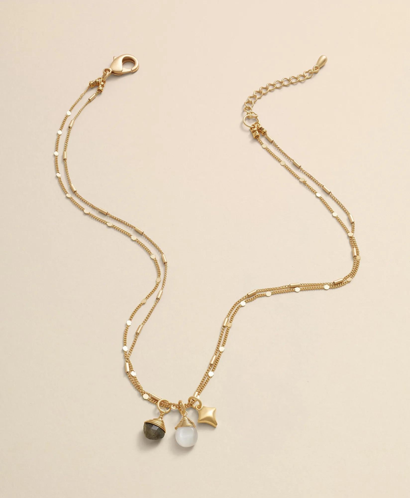 Loni Paul Two-Strand Charm Necklace in 14K Plated Gold