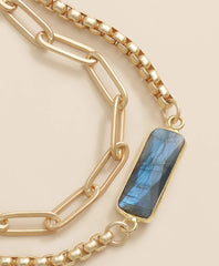 Loni Paul Two Strand Labradorite Bracelet in 14K Plated Gold