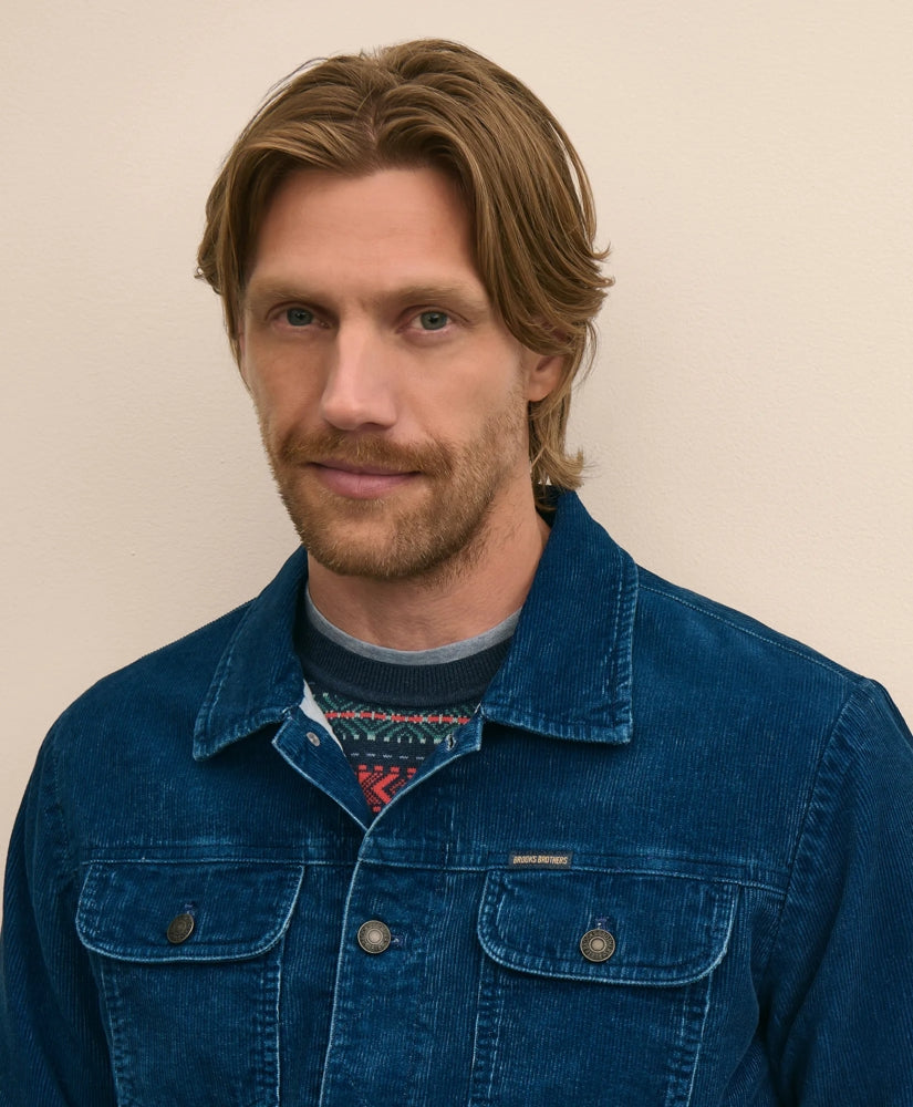 Medium Wale Corduroy Indigo Trucker Jacket
