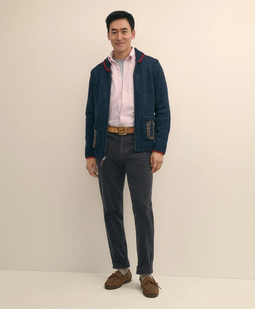 Men's Lunar New Year Wool Full-Zip Sweater