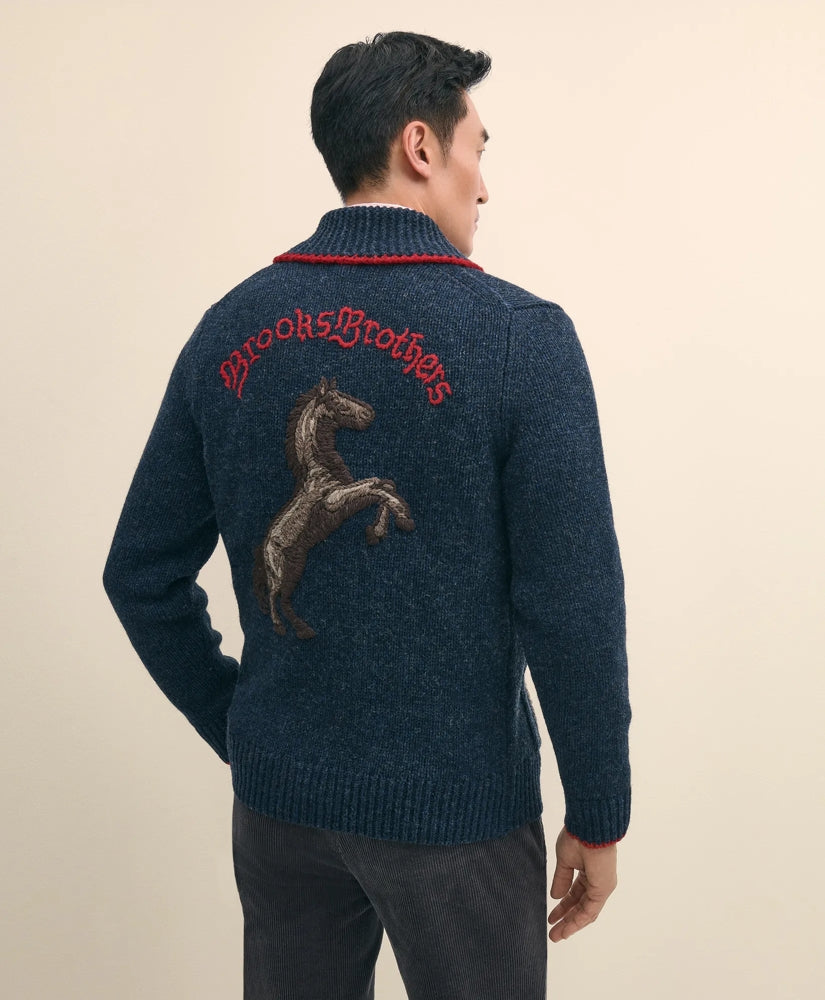 Men's Lunar New Year Wool Full-Zip Sweater