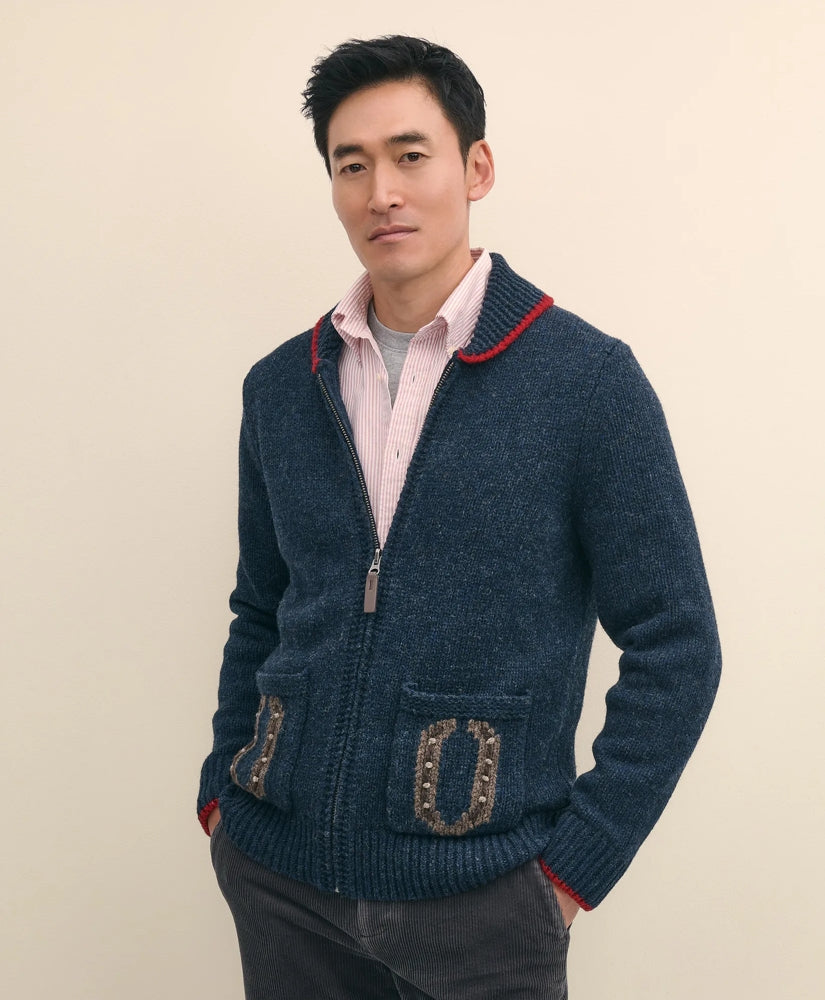 Men's Lunar New Year Wool Full-Zip Sweater