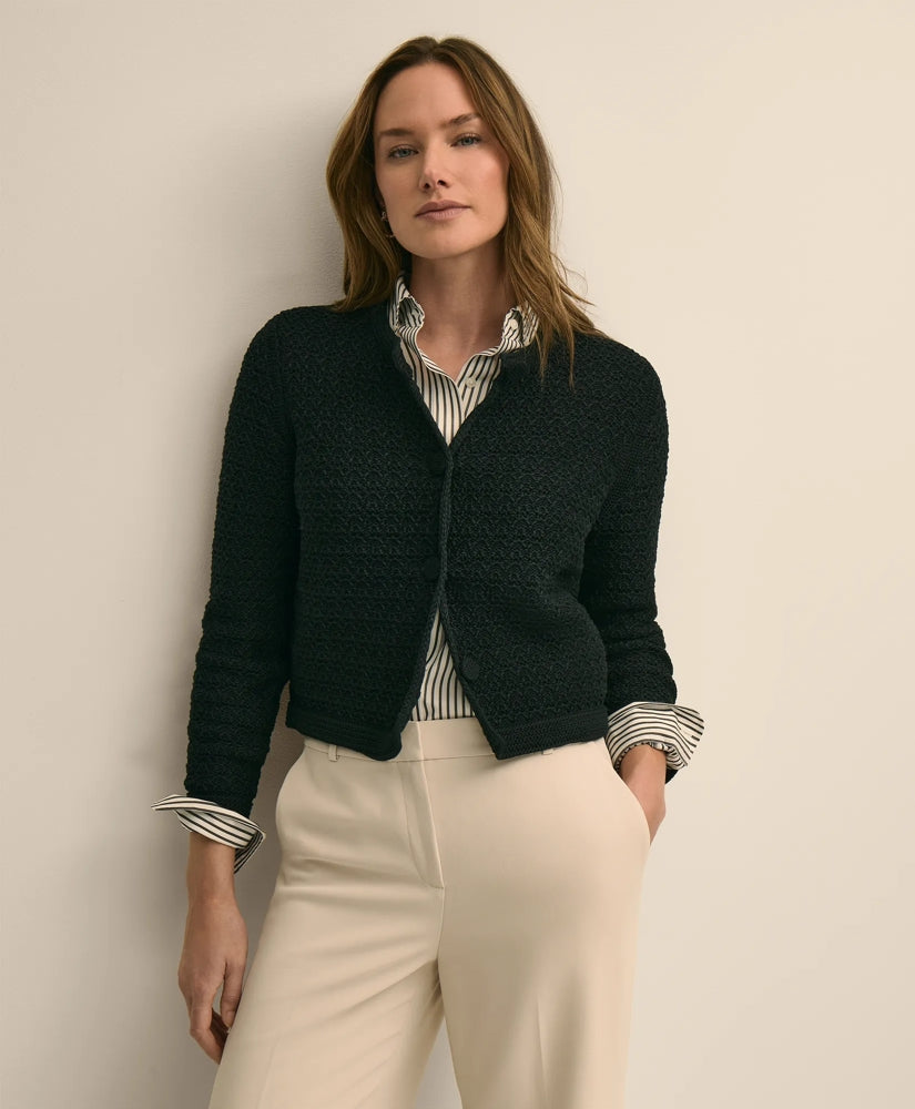Mercerized Cotton Crochet Sweater Jacket