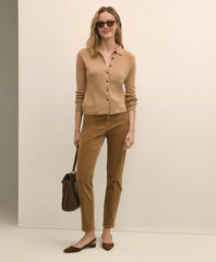 Mercerized Cotton Polo Cardigan