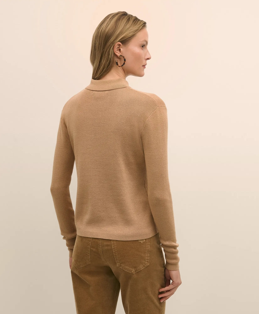 Mercerized Cotton Polo Cardigan