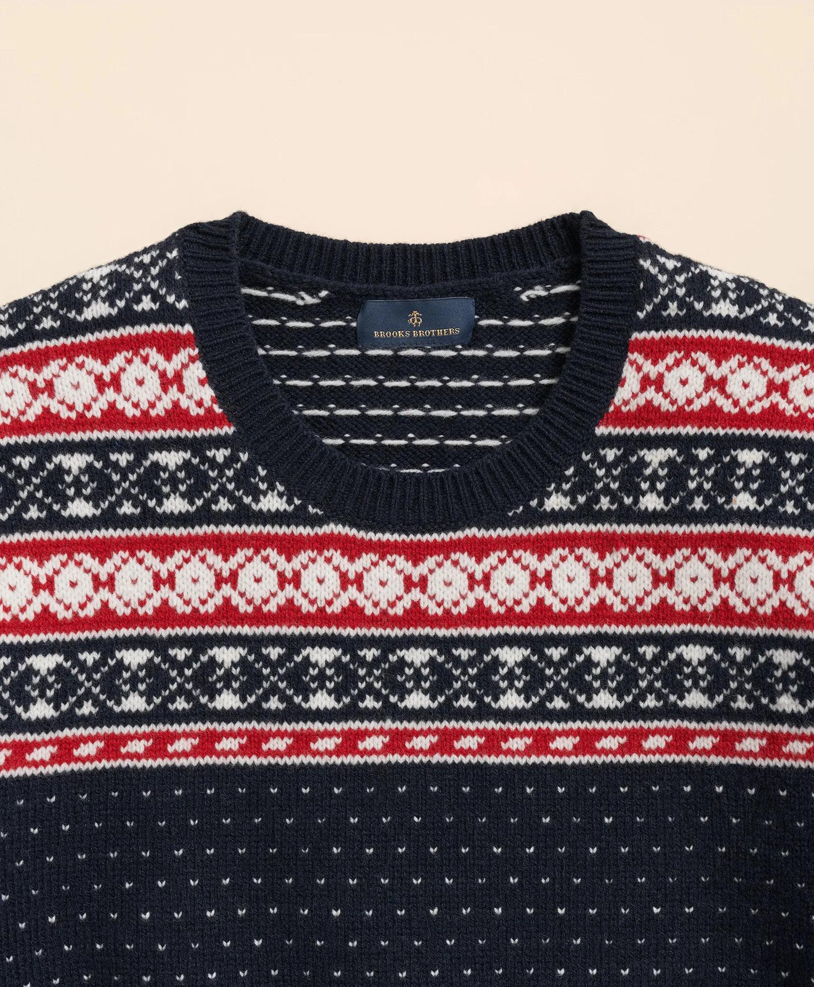 Merino-Wool Blend Fair Isle Sweater