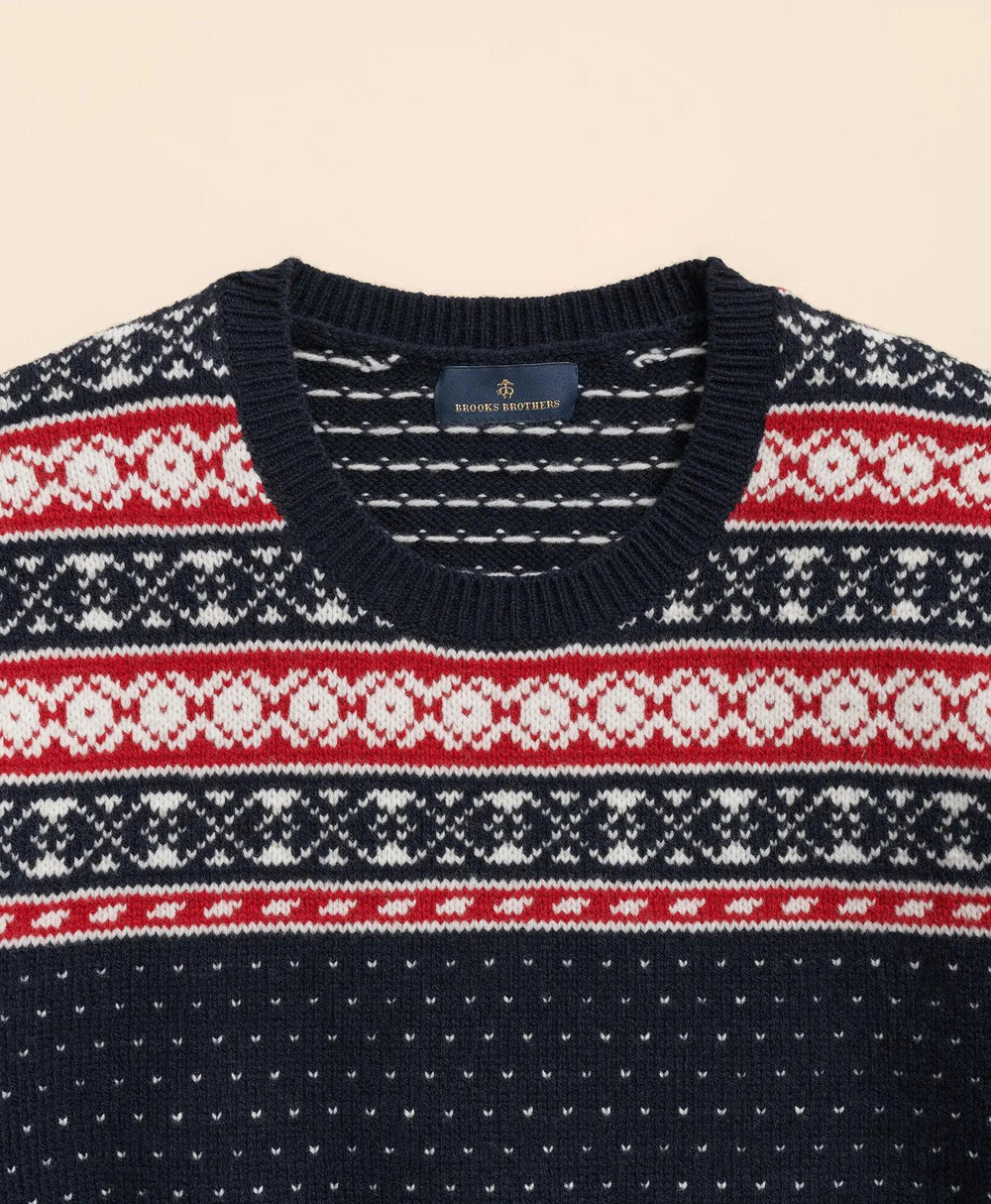 Merino-Wool Blend Fair Isle Sweater