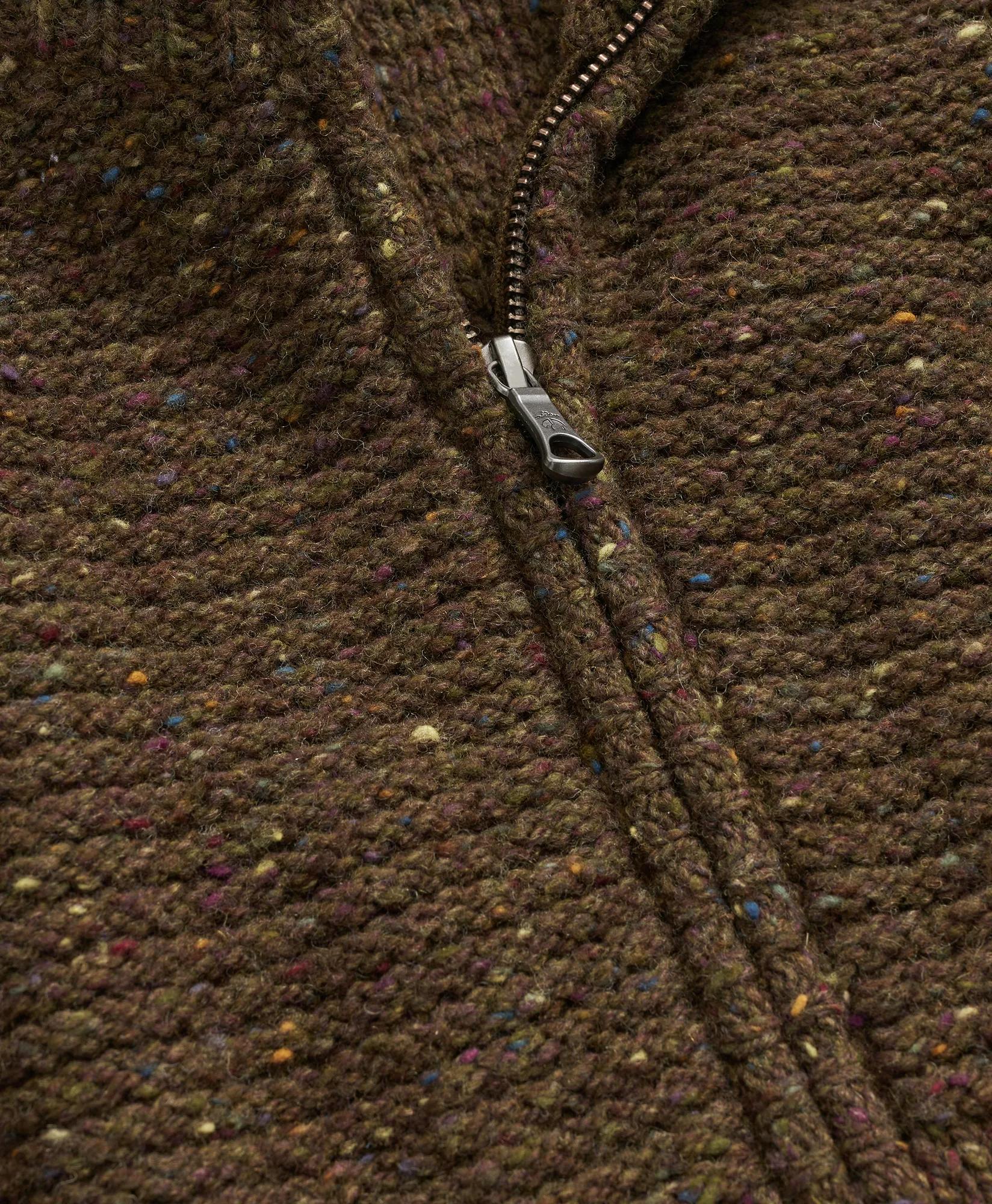 Merino Wool Donegal Zip Cardigan