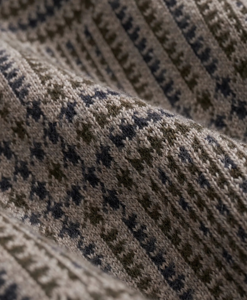 Merino Wool Glen Plaid Contrast Sweater