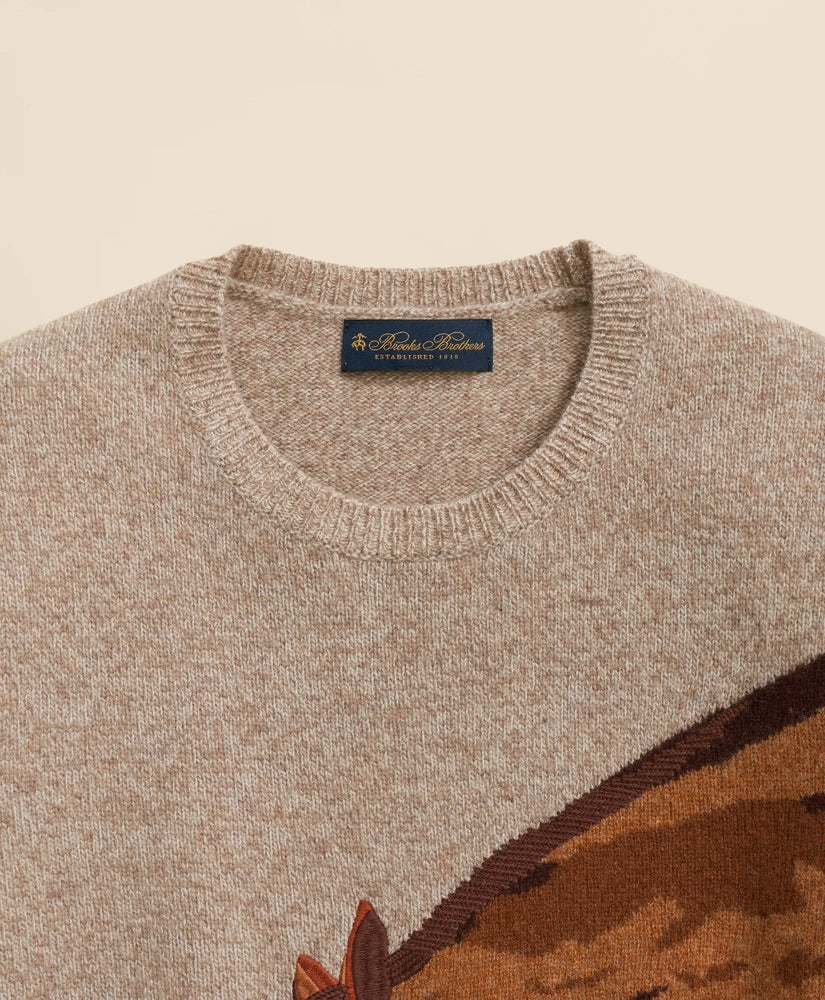 Merino Wool Intarsia Horse Motif Sweater