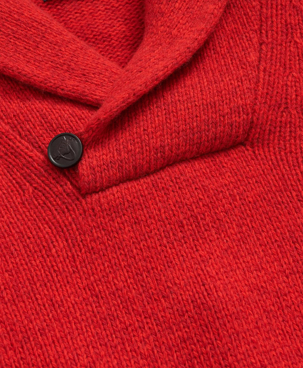 Merino Wool Polo Shawl Collar Sweater