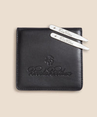 Metallic Collar Stays with Nappa Leather Case