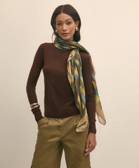 Modal Cashmere Plaid Brush Stroke Scarf