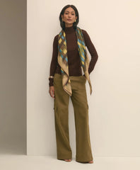 Modal Cashmere Plaid Brush Stroke Scarf