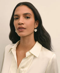 Mother-of-Pearl Gold-Toned Heart Hoop Earrings