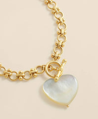 Necklace with Mother-Of-Pearl Heart Pendant