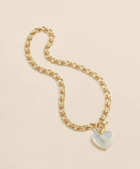 Necklace with Mother-Of-Pearl Heart Pendant