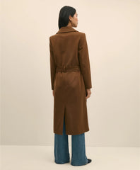 Notch Collar Coat in Water-Repellent Brushed-Twill Wool