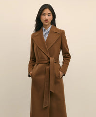 Notch Collar Coat in Water-Repellent Brushed-Twill Wool