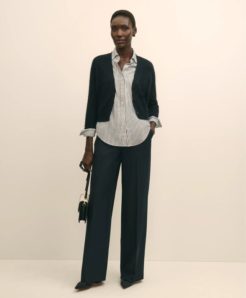 Wool-Cashmere Blend Cropped Cardigan