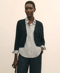 Wool-Cashmere Blend Cropped Cardigan