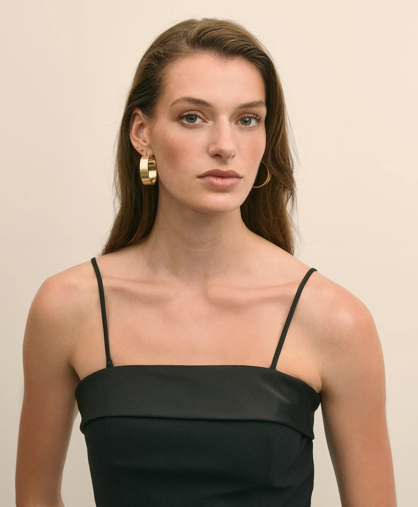 Crepe-Satin Spaghetti Strap Dress
