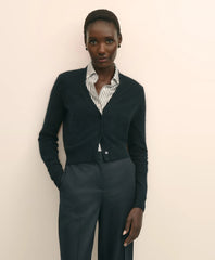 Wool-Cashmere Blend Cropped Cardigan