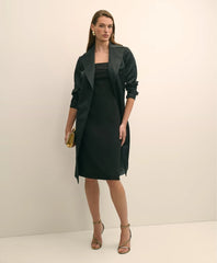 Crepe-Satin Spaghetti Strap Dress