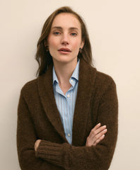 Alpaca-Wool Blend Shawl Collar Tunic Cardigan