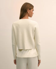 Merino-Wool-Cotton Blend Floral Embellished Cardigan