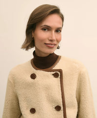 Double-Breasted Shearling Coat
