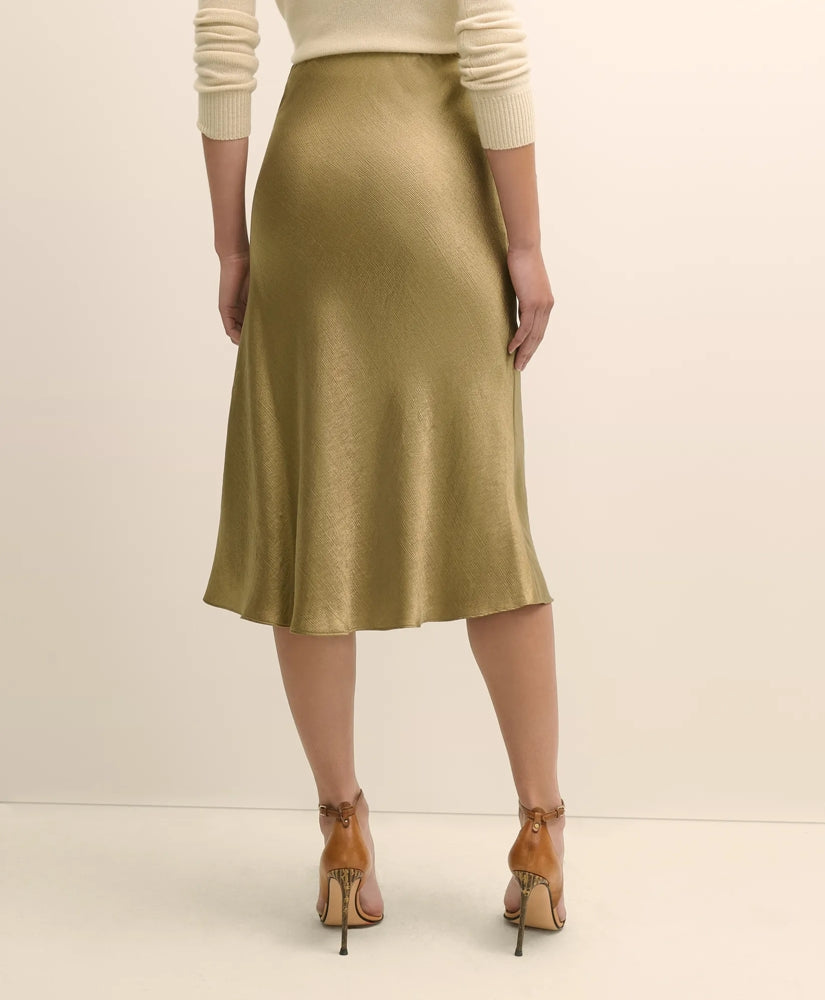 Viscose Bronze-Gold Slip Skirt