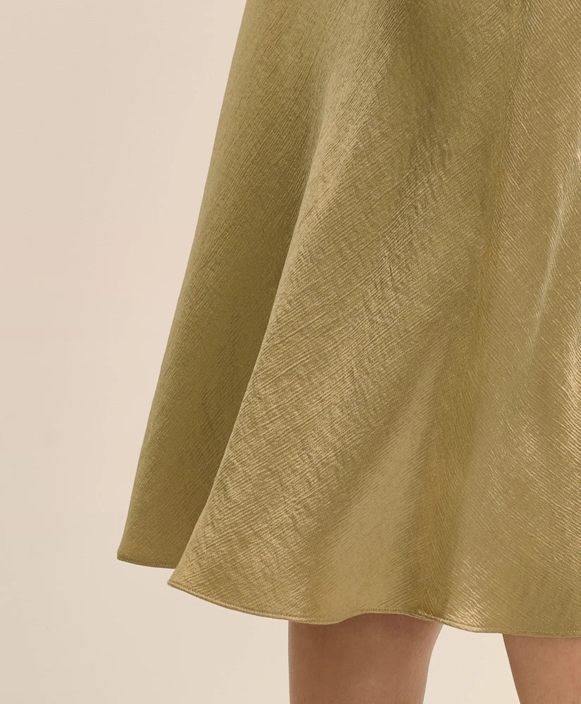 Viscose Bronze-Gold Slip Skirt
