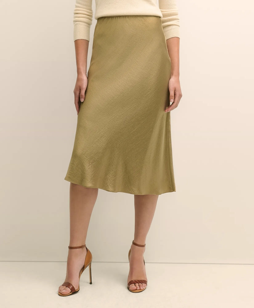 Viscose Bronze-Gold Slip Skirt