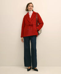 Wool Double-Faced Drawstring Waist Coat
