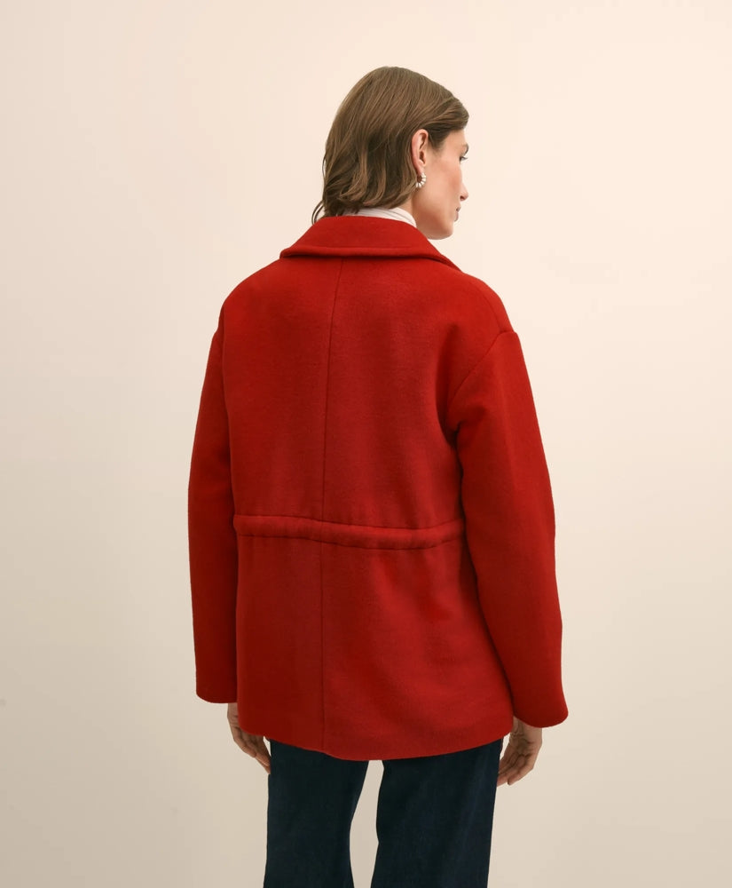Wool Double-Faced Drawstring Waist Coat