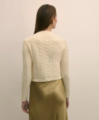 Merino Wool-Cashmere Blend Cable-Knit Cardigan