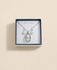 Orbital Interlocking Faux- Pearl and Crystal Set