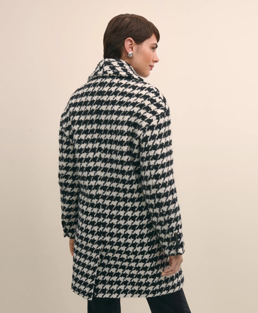 Oversized Wool Houndstooth Coat