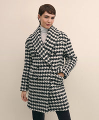 Oversized Wool Houndstooth Coat