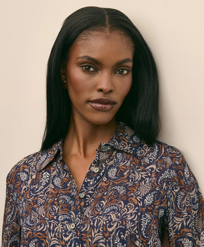 Paisley Shimmer-Stripe Shirt