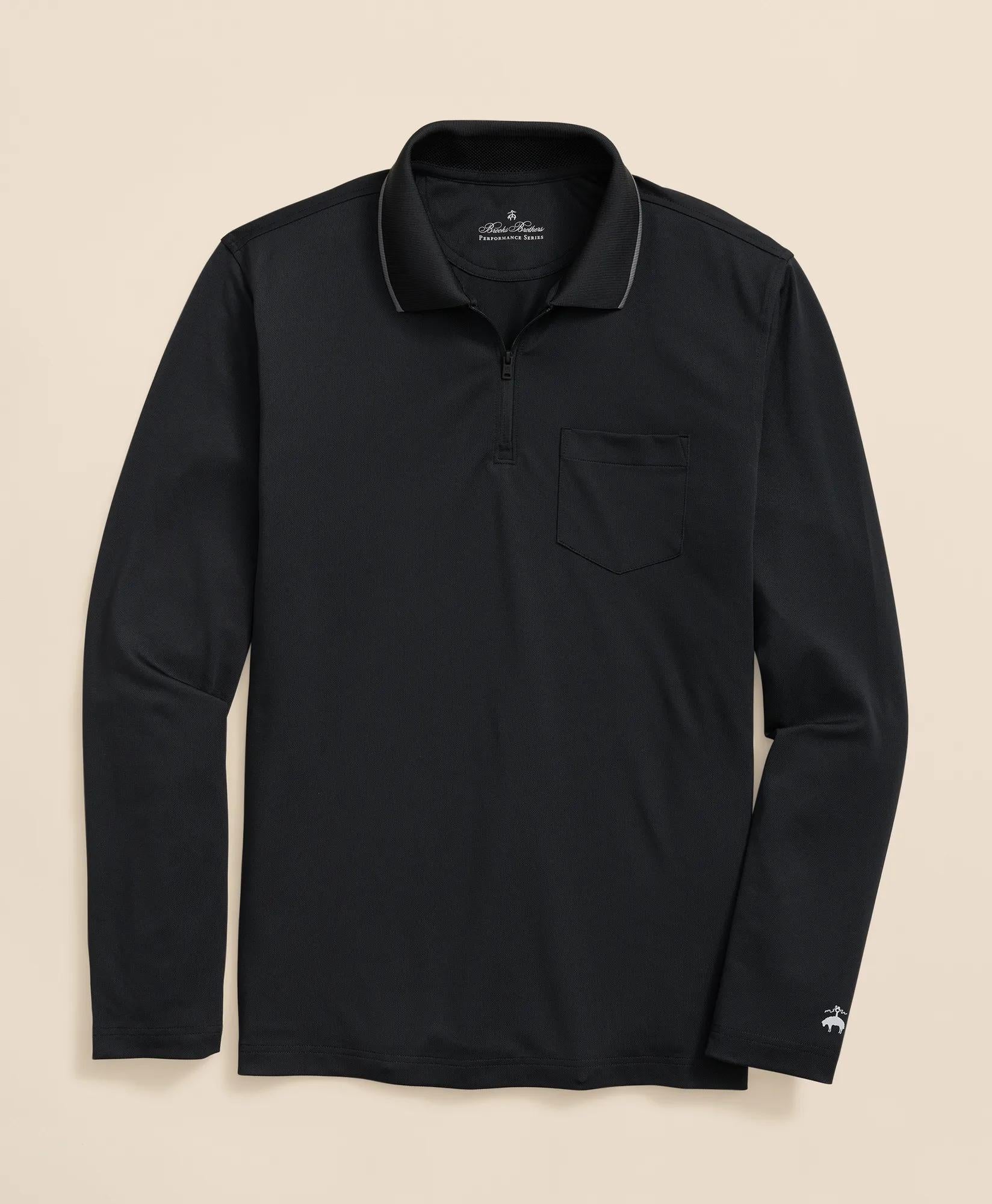 Performance Series Long-Sleeve Zip-Neck Polo Shirt