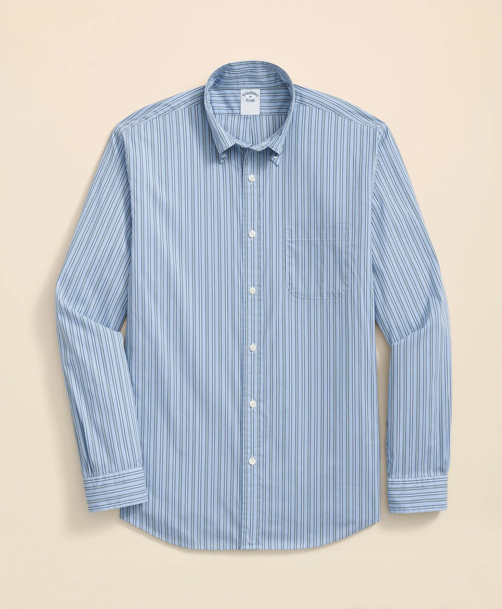 Performance Series Stretch Polo Button-Down Collar, Striped Sport Shirt