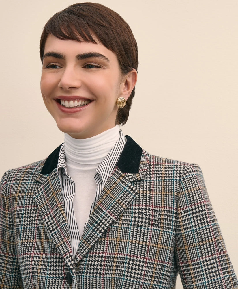 Plaid Shetland Wool Riding Jacket