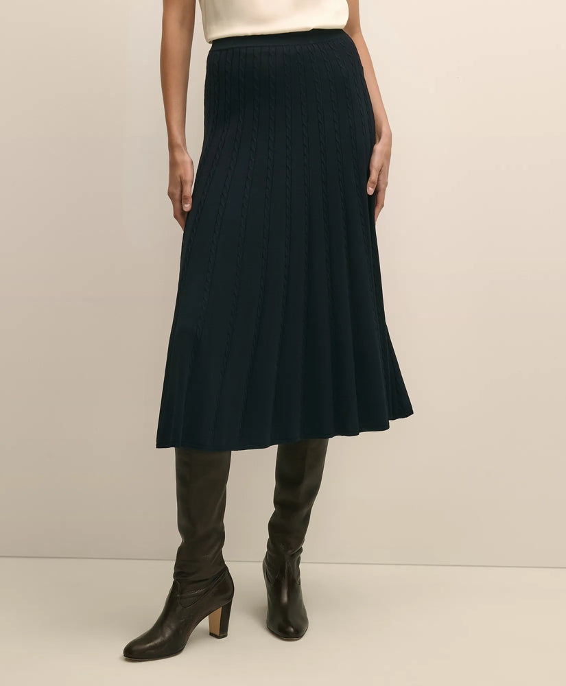 Cable Knit Midi Sweater Skirt