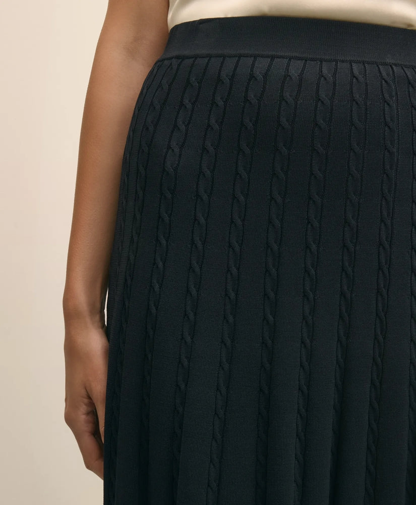Cable Knit Midi Sweater Skirt