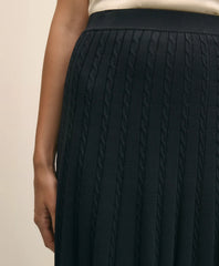 Cable Knit Midi Sweater Skirt